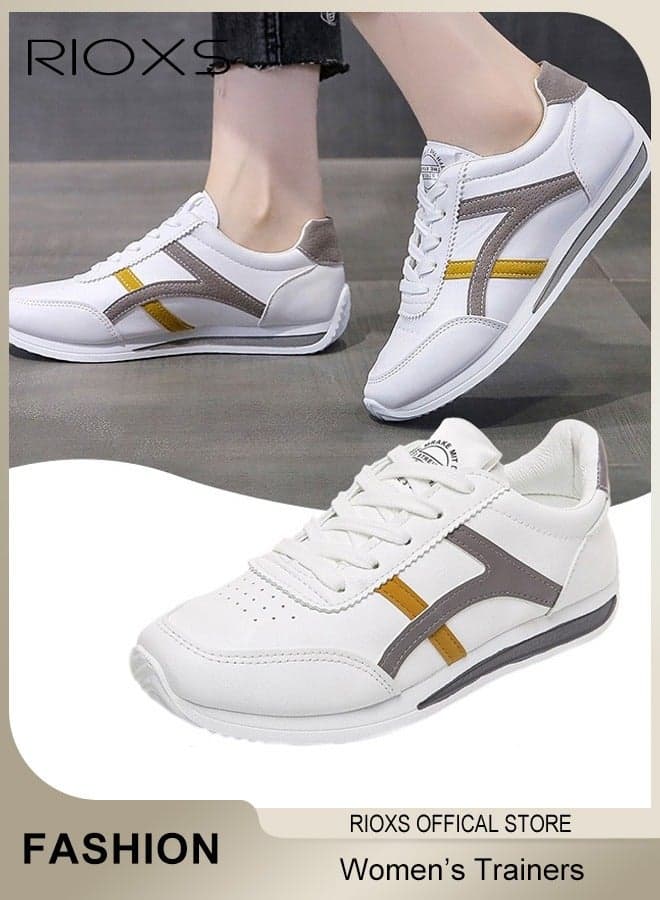 Women's Low Top Sneakers, Fashion Men's Sneaker, Retro Running Sneakers for Women and Men, Classic Lace-Up Vintage Athletic Shoes, Unisex Comfort Shoes, Trainers with Cushioned Sole, Lightweight Anti-lisp Walking Shoes, Casual Tennis Shoes Skate Shoes, Trainers for Running, Gym Or Daily Wear, Stylis