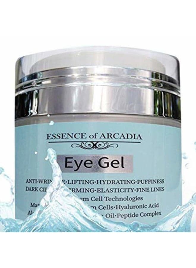 Eye Gel, for Dark Circles, Puffiness, Wrinkles, Skin Firming and Bags - Effective Anti-Aging Eye Gel for Under and Around Eyes including Crows Feet with Hyaluronic Acid and Aloe Vera- 1.7 fl. oz.