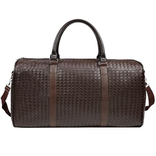 27L SmallTravel Duffle Bag Weekender Bags for Women and Men with Shoe Compartment Foldable Waterproof Toiletry Bag Hospital Bags for Labor and Delivery Gym Bag (Coffee color)