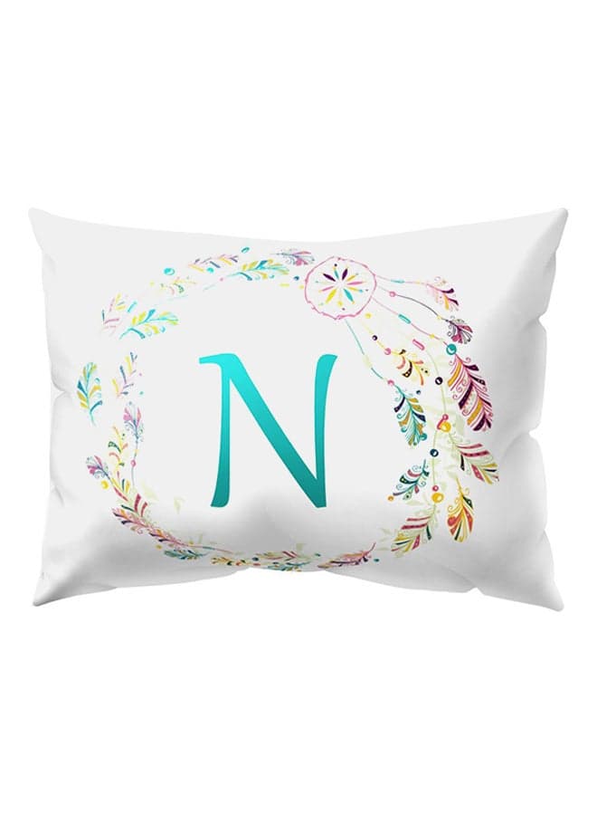 Letter And Dream Catcher Printed Throw Pillow Case White/Green N