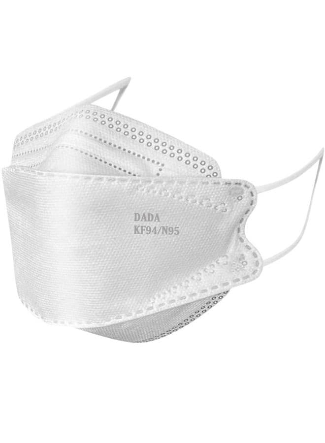 Pack Of 10 KF94 Disposable Particulate Respiratory Face Mask for Adults White