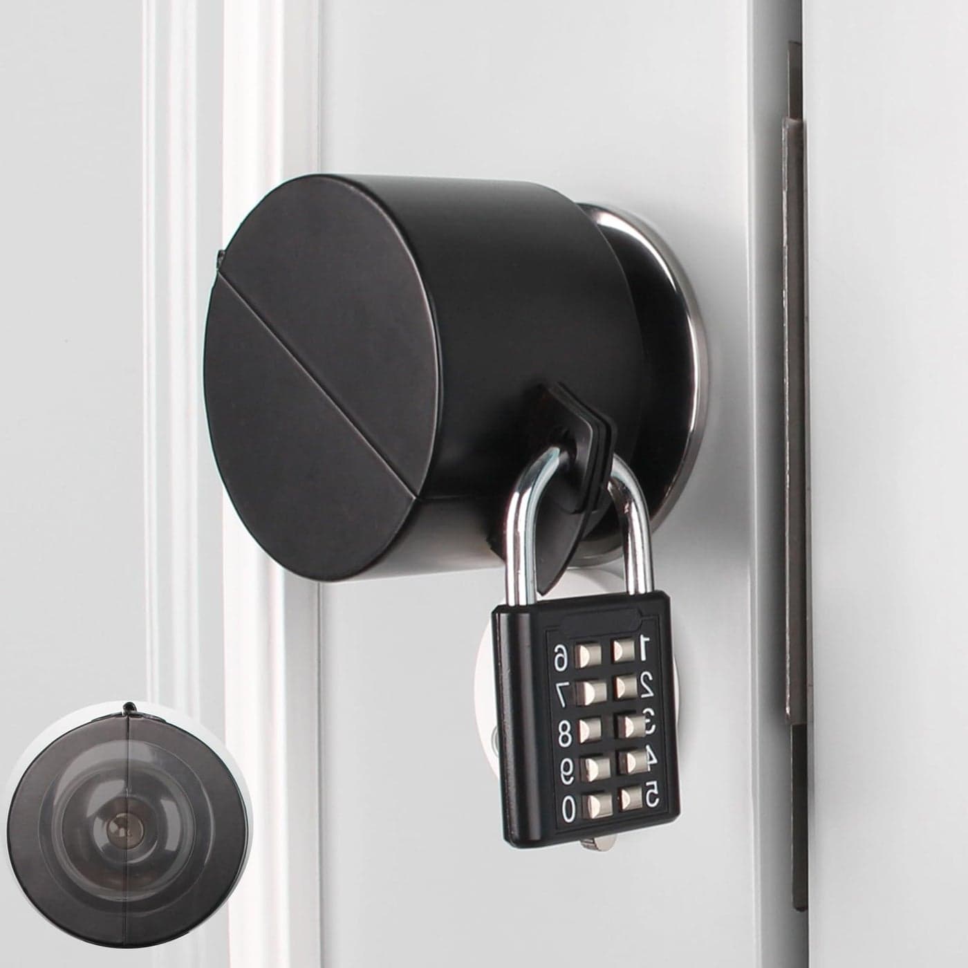 Door Handle Lock Door Knob Lock Out DeviceCover to Disable The DoorknobFaucetValve Prevents Turning of Door Knob and Access to Keyhole Prevents Operating The Knob Password hanging lock