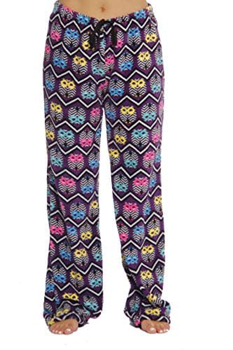 6339-10133-XL Just Love Women's Plush Pajama Pants - Petite to Plus Size Pajamas,Purple - Chevron Owl,X-Large