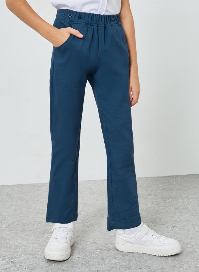 Boys Cotton Blend Straight Leg Pants