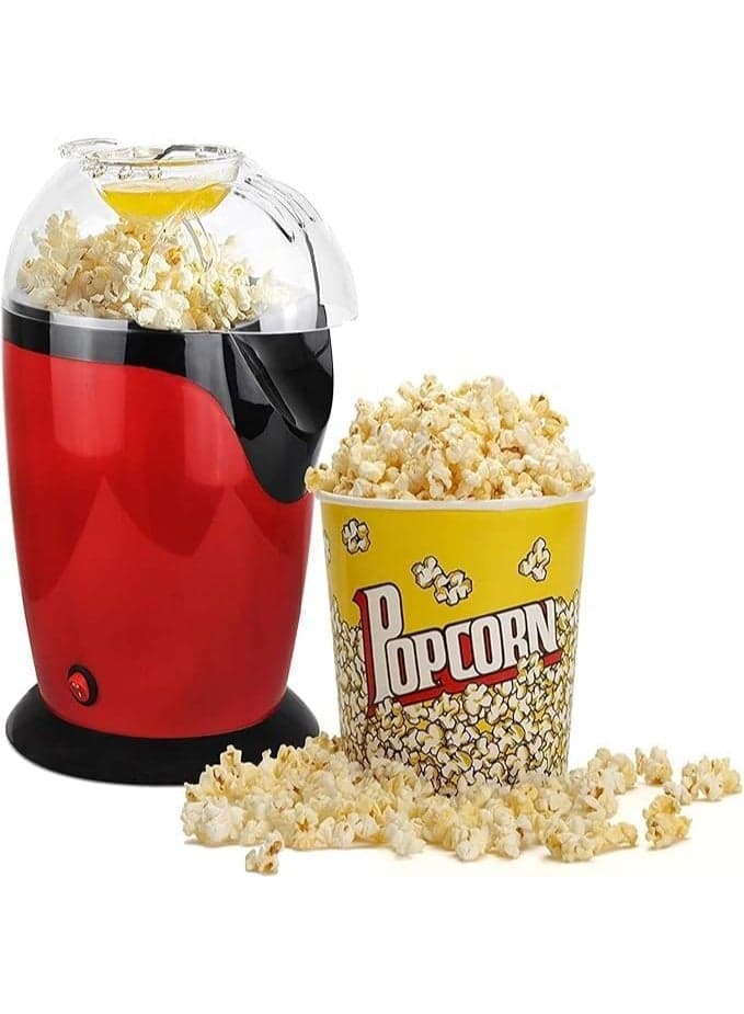 Mini popcorn maker, electric children's DIY hot air popcorn machine, non stick inner pot, no need for oil and water, 1200W, suitable for family,coffee shops, restaurants and gatherings,15.5*15.5*28cm