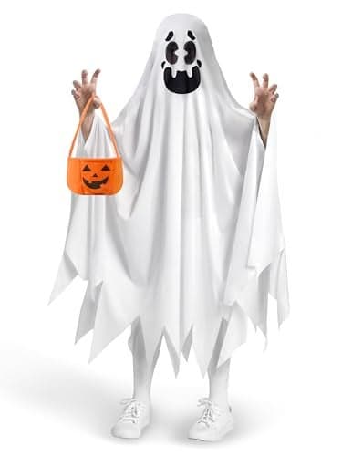 Spooktacular Creations Ghost Costume for Kids with Pumpkin Basket Scary Halloween Costume for Boys Toddler Ghost Costumes for Halloween 810 yr