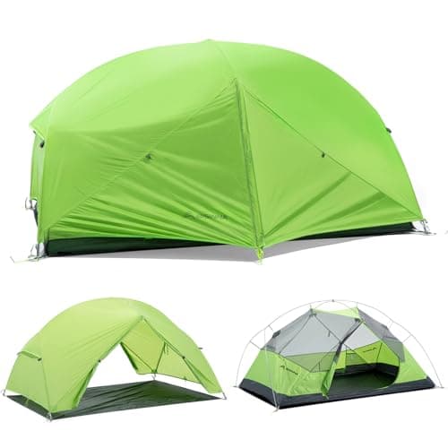 BISINNA Backpacking 2 Person Tent Lightweight 3 Season Camping Tent 20D 380T Nylon Rainfly Double Layer Free Standing Includes Footprnint 7001 Aluminium Poles for Camping Hiking Biking