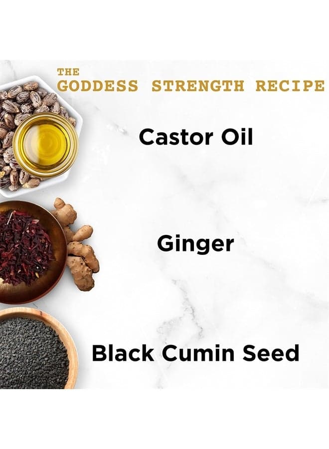 Goddess Strength Sulfate Free Shampoo with Castor Oil, Anti Frizz Hair Product, 11 fl oz