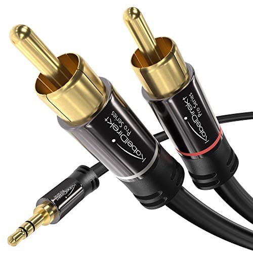 KabelDirekt – RCA to Jack 3.5mm Adapter Cable – 25ft – Versatile Plug-and-Play Audio Cable (Aux/3.5mm to 2X RCA for Smartphone, Tablet, Home Theater, soundbar, TV, Notebook, MP3)