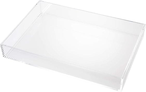 Acrylic Cosmetic Organizer Transparent Bathroom Organizer Tray for Storing Cosmetics Brushes and Jewellery Make Up Organizer Stackable Desk Organizer Make Up Storage Organiser 24cm Fantasia