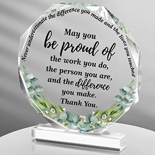 Yinder Thank You Gifts for Women Graduation Desk Decor Gifts for Teacher Coworker Doctor Nurse Leaving Job Inspirational Quotes Farewell Gift for Boss Staff Home Office Desk DecorCharming Nonagon