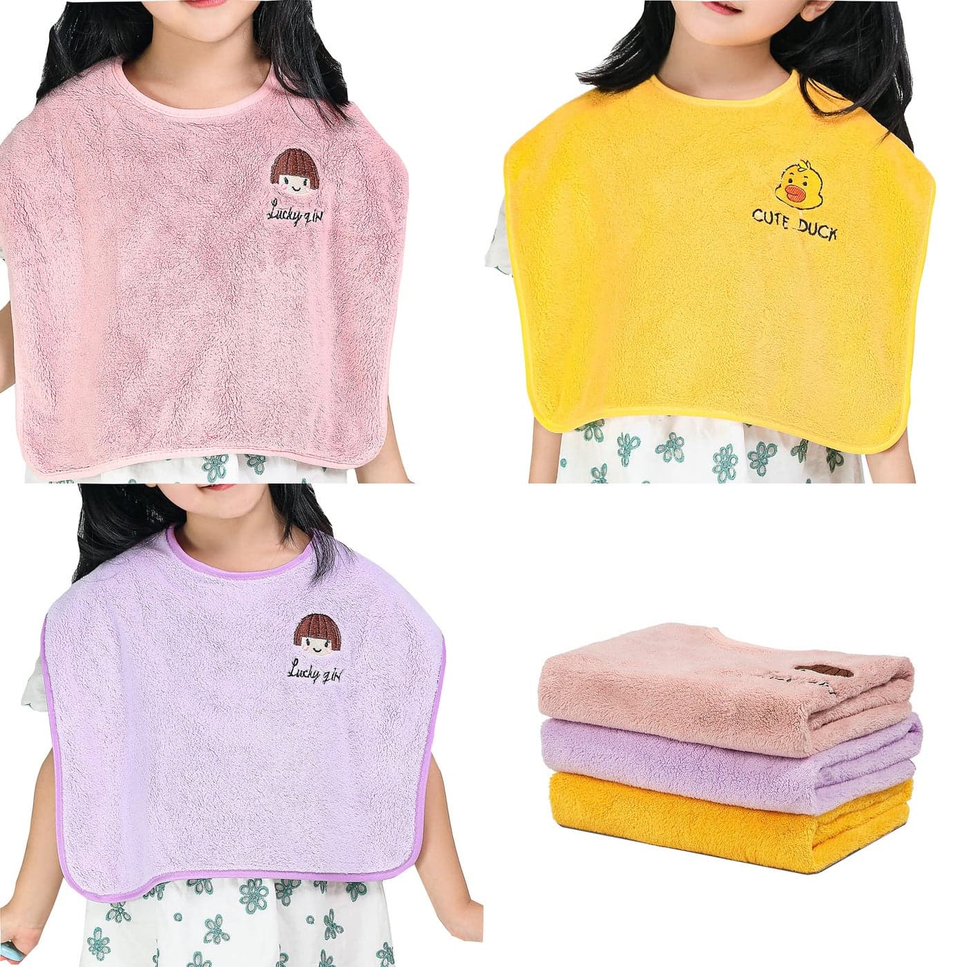 RAXIFU 3 Pack Bibs for Baby Girls or Boys Toddler Bibs for Feeding Teething Drooling The Size 16 x20 Face Towel Multifunctional for 36 Years kids