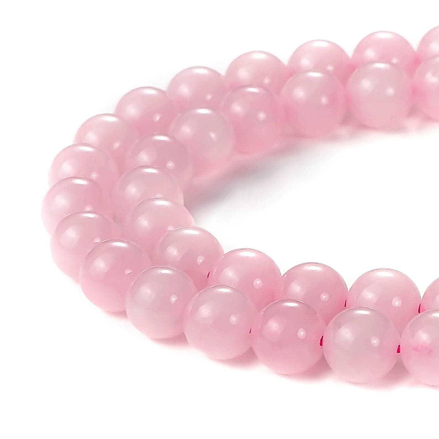 BEADNOVA Natural Rose Quartz Beads Natural Crystal Beads Stone Gemstone Round Loose Energy Healing with Crystal Stretch Cord for Jewelry Making 8mm 4548pcs