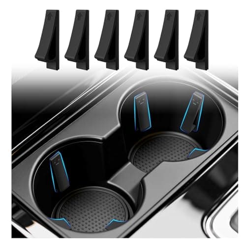 6PCS Car Cup Holder Insert Silicone,Anti-Shake Curve Car Coasters Cupholder Stabilizer for Holding Cups/Bottles,Universal Self-Adhesive Cupholder Insert for Cars/SUVs/Trucks
