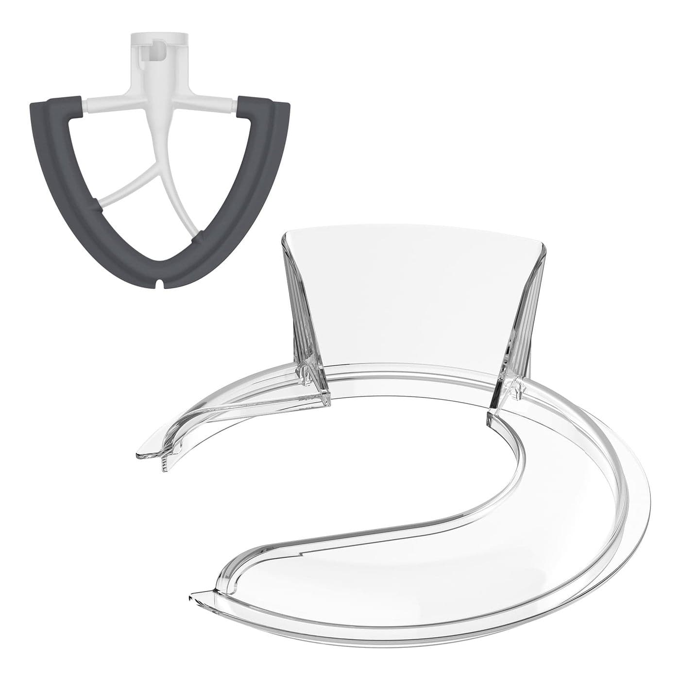Pouring Shield for KitchenAid 455QT Mixer Bowl Stainless Steel Glass Ceramic and Flex Edge Beater for Kitchenaid Mixer 455 QT TiltHead for Kitchenaid Mixer Attachments by FOCOLLK