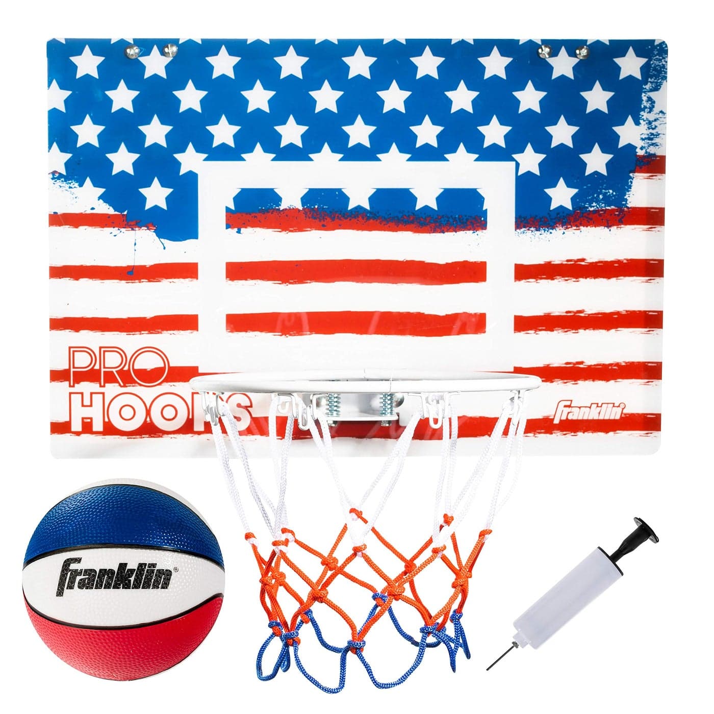 Franklin Sports Over The Door Mini Basketball Hoop Pro Hoops Indoor Kids Basket with Mini Basketball Slam Dunk Approved Shatter Resistant Backboard Bedroom Office Accessory USA