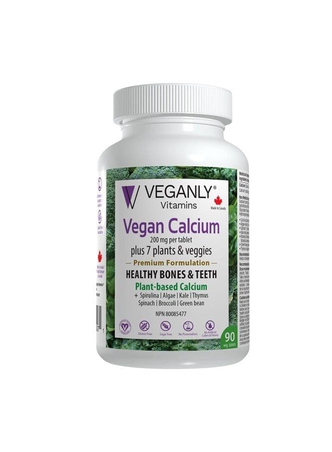 Vegan Calcium Plus 7 for Healthy Bones and Teeth (90 caps) Plant-Based Supplement