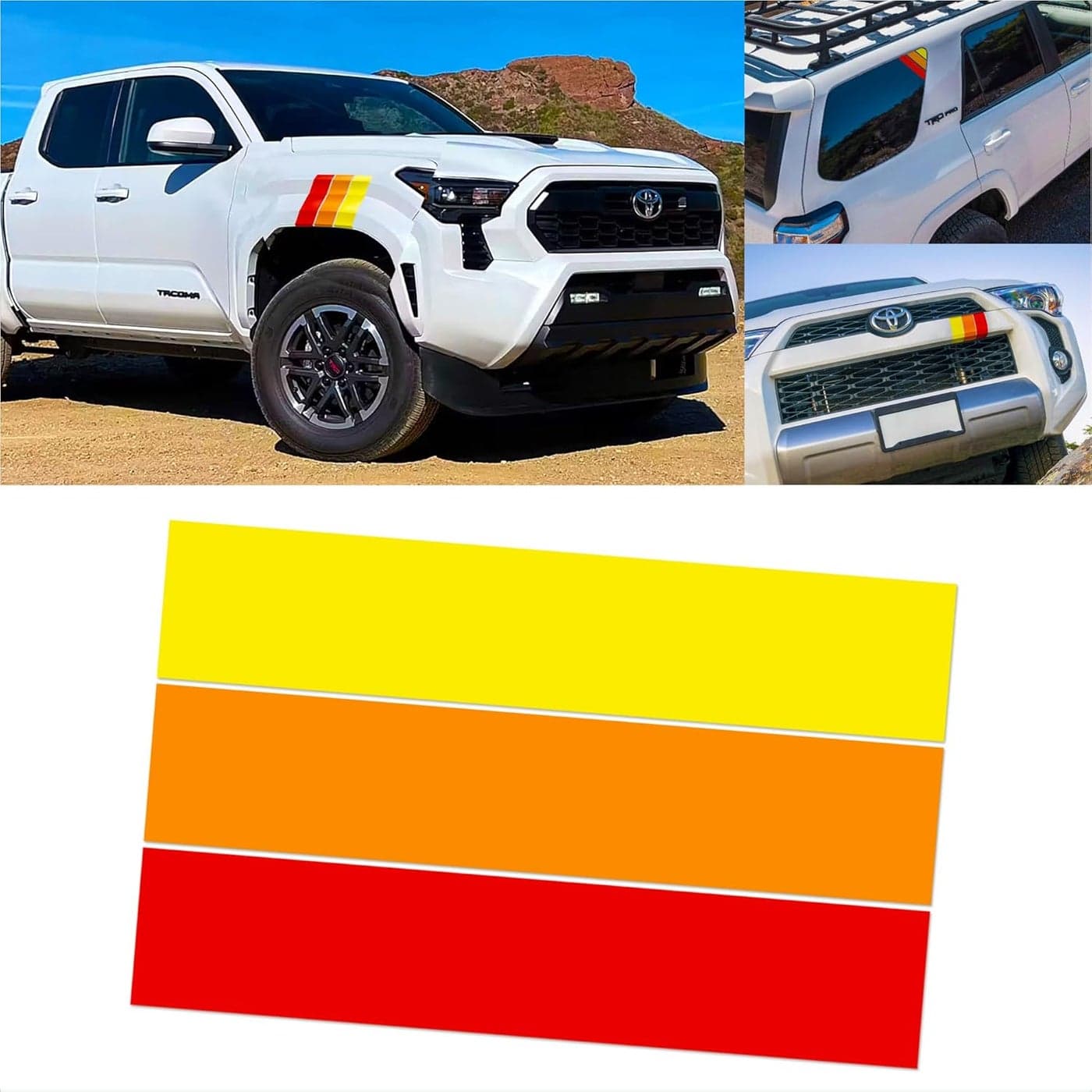 GRIT KULTURE Retro Tri-Color Stripe Decal Sticker 2 Pack
