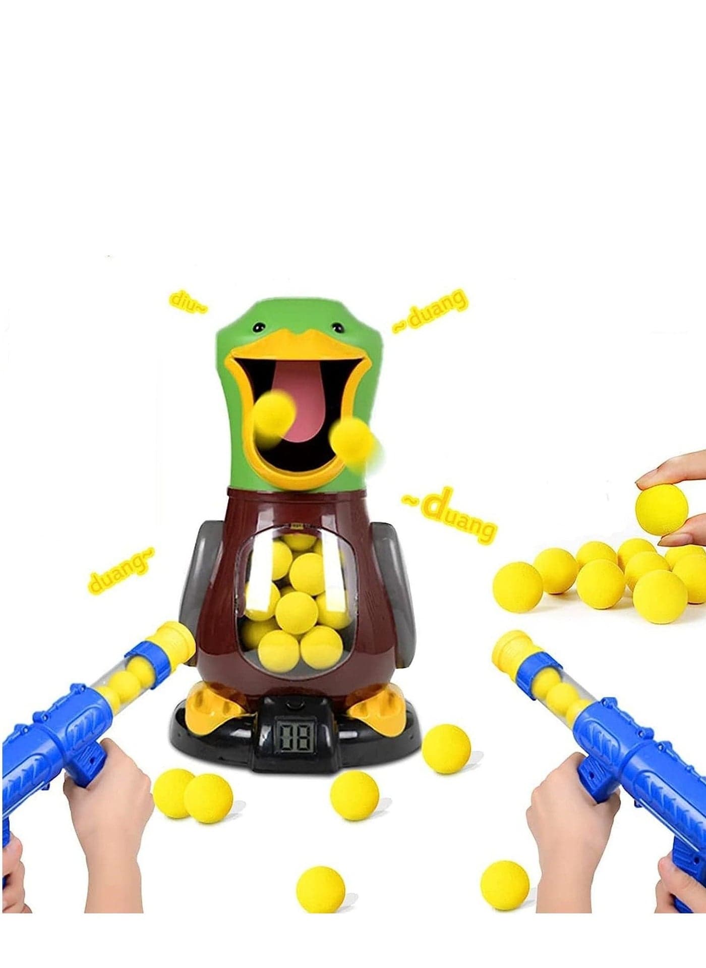Target Shooting Games Toy Guns for Kids, Shooting Game Gifts,Toy Guns with Air Pump Guns, Party Toys with Score Record, 24 Soft Foam Balls (Duck Shooting Game)