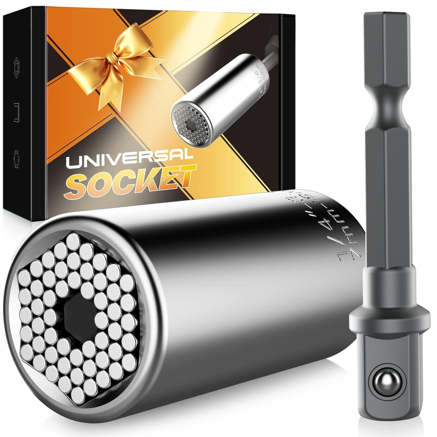 Valentines Day Gifts for Him Kusonkey Super Universal Socket Tools Gifts Stocking Stuffers for MenProfessional 7mm19mm Tool Sets with Power Drill AdapterCool Gadgets for HimDadGrandpaBoyfriend