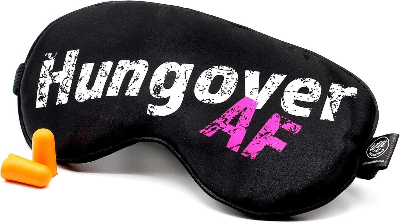 Wild Essentials Allusion Soft Satin Funny Sleep Masks with earplugs (Hungover AF)