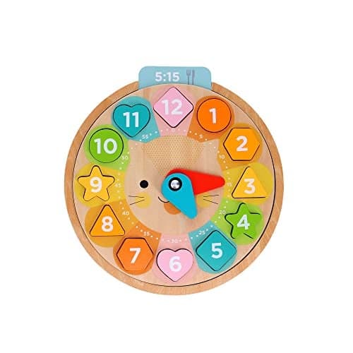 Petit Collage MultiLanguage Counting Colors Wooden Learning Clock