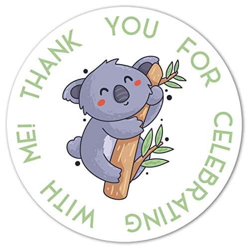 Koala Party Thank You Stickers 40Pack 2 Koala Bear Animal Birthday Sticker Labels Decorations