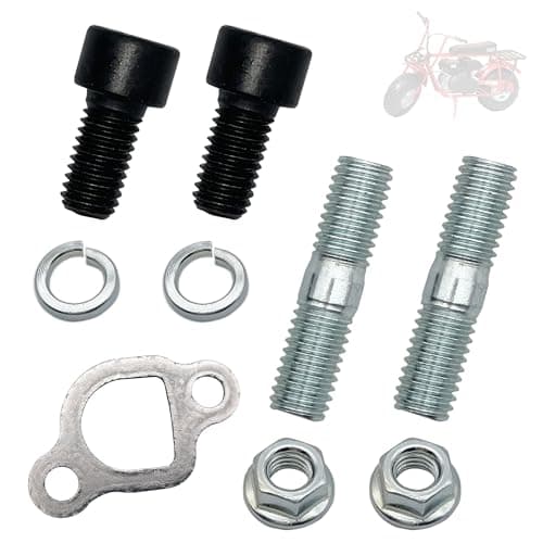 YGQ Exhaust Muffler Pipe Mounting Hardware Studs Bolt kit with Gasket for Coleman CT200U BT200X Baja MB200 Axis M200 Mini Bike KT196 Go Kart Predator 212cc Hisun 196cc Engine