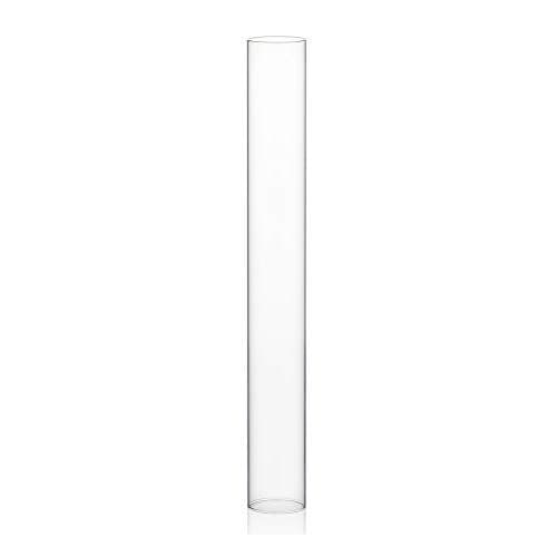 WGVI Hurricane Candle Holder Sleeve Wide 2 Height 16 Clear Glass Cylinder Open Both Ends Chimney Tube Open Ended Candle Shade 1 Piece