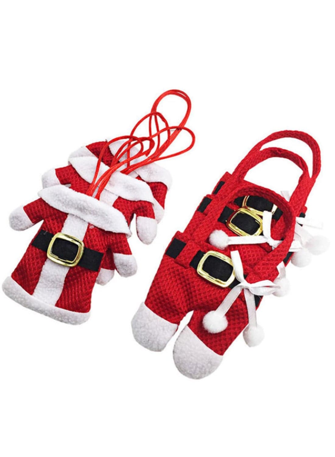 6Pcs Christmas Tableware Holders Set Santa Suit Christmas Silverware Holder Pockets Red White Snowman Knife and Fork Bags Covers for Xmas Party Dinner Table Decorations Ornaments