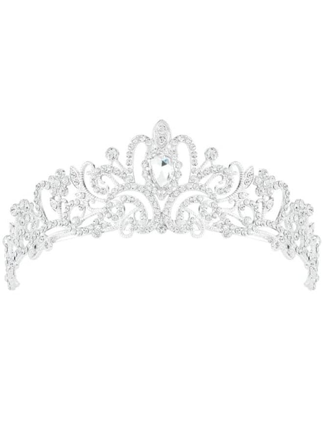 AOPRIE Silver Tiaras and Crowns for Women Girls Princess Crystal Crown with Combs Womens Headbands Bridal Wedding Prom Birthday Party Headbands for Women