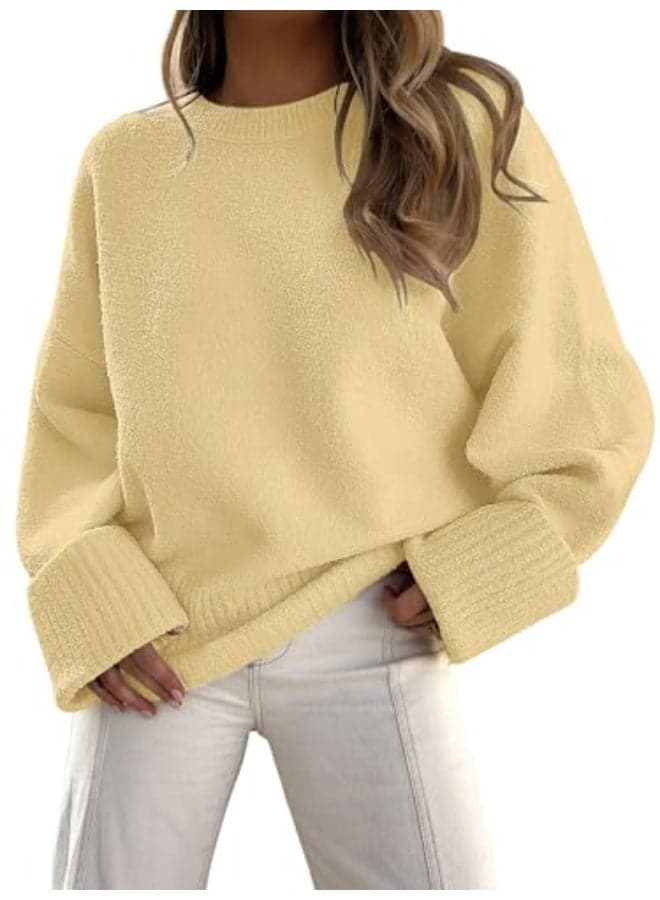 Women's Oversized Sweaters Fuzzy Chunky Warm Pullover Sweater