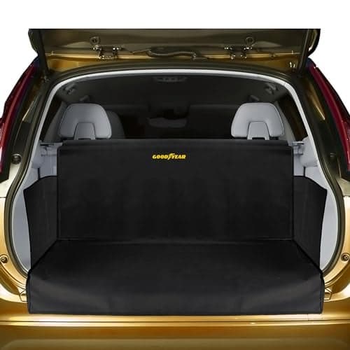 GOODYEAR Water Resistant SUV Cargo Cover – Heavy-Duty Trunk Protector for Dogs, Durable Liner with Side Walls, Pet Mat, Trunk Cover for SUV and Car, Car Accessories - Standard Size
