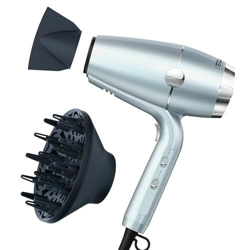INFINITIPRO BY CONAIR SmoothWrap Hair Dryer with Diffuser | Blow Dryer for Less Frizz, More Volume and Body | With Advanced Plasma and Ceramic Technology | Mint