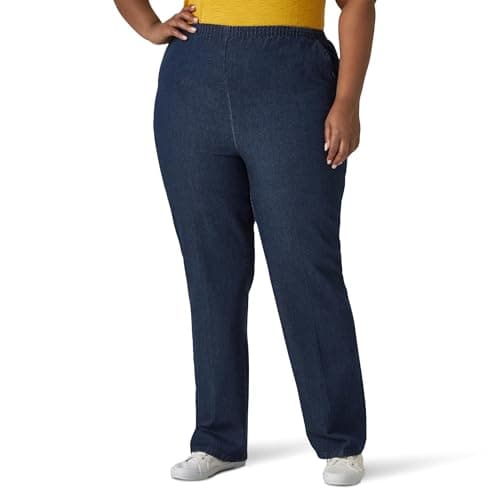 Chic Classic Collection womens Plus Stretch Elastic Waist Pull-on Pant Jeans, Original Stonewash Denim, 24 US