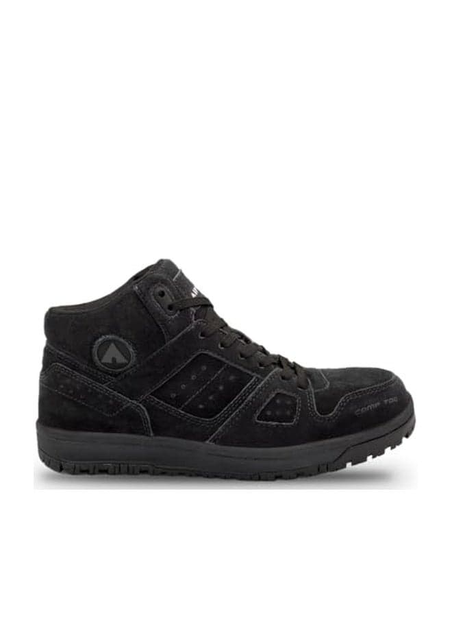 Airwalk Mongo Mid Top Composite Toe Men’s Industrial Work Shoes, Black/Black, Size 7.5, Wide, Comfortable & Light Work Shoes for Men, Electric Hazard, Slip Resistant