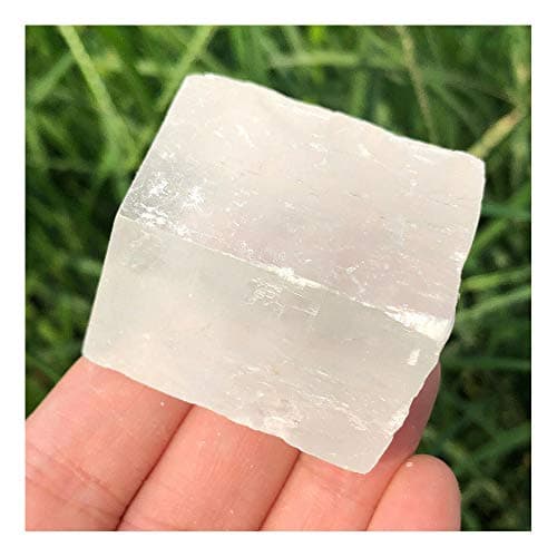 Acxico 2 pcs 50g+ Natural Iceland Spar Crystal Calcite Mineral degaussing Ornaments