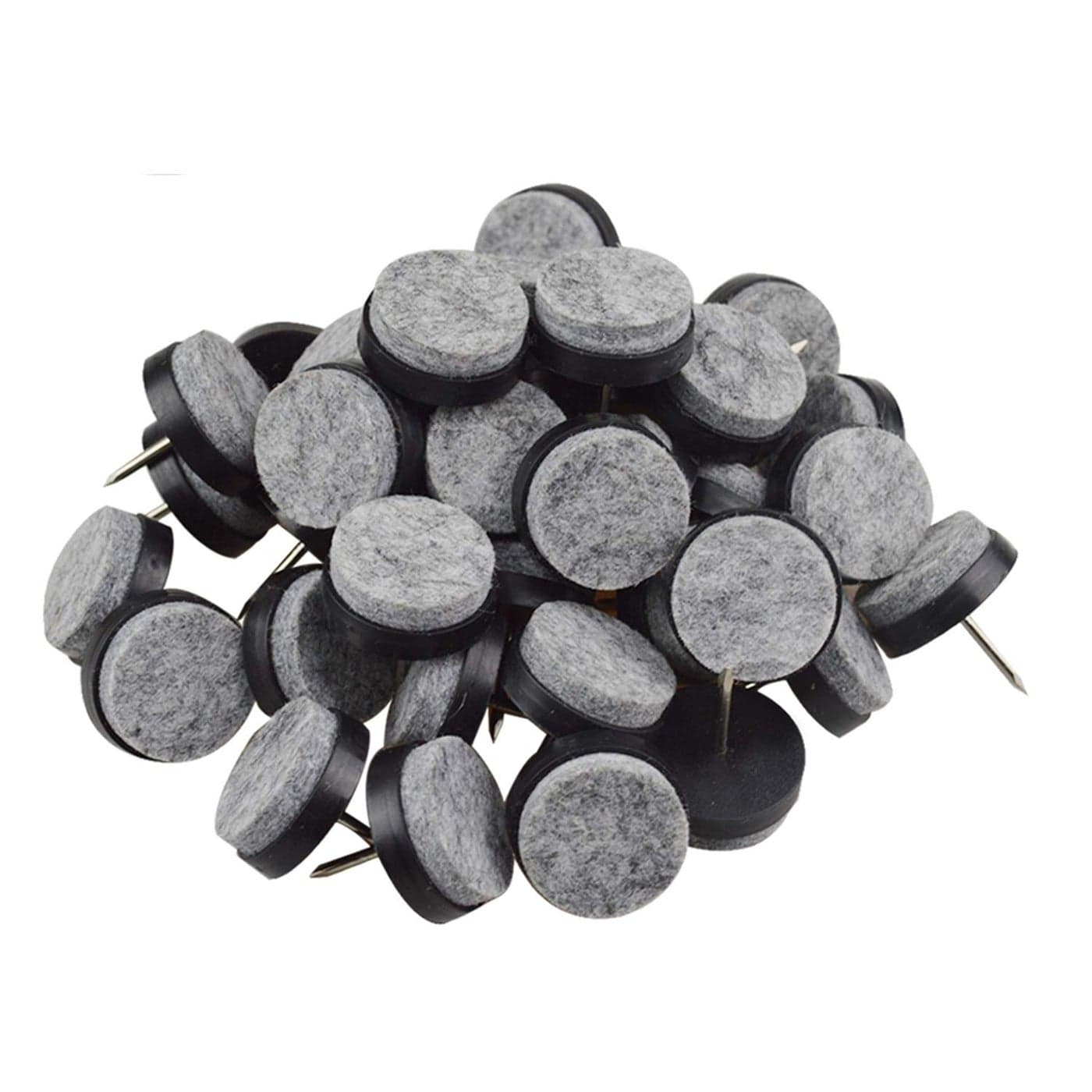 40pcs Round Heavy Duty Nailon Felt Pad for Furniture Chair Table Leg Feet Floor Protectors Slide Smoothly Black Pad Diameter 24mm