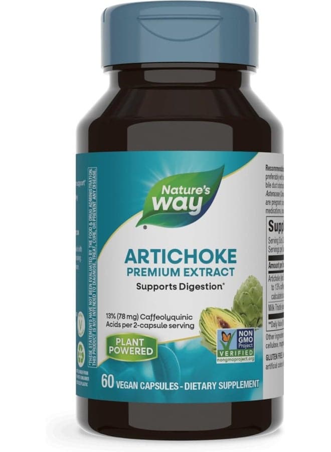 Artichoke Premium Extract, 60 Vegan Capsules Packaging May Vary