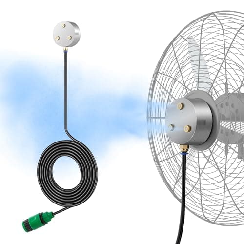 Windigaga Fan Misters for Cooling Outdoor Magnetic Misting Cooling System Triple Nozzle Design 164FT Misting Line Outside Fans Misting Kit for Cool Patio Backyard Pool Fans Not Included