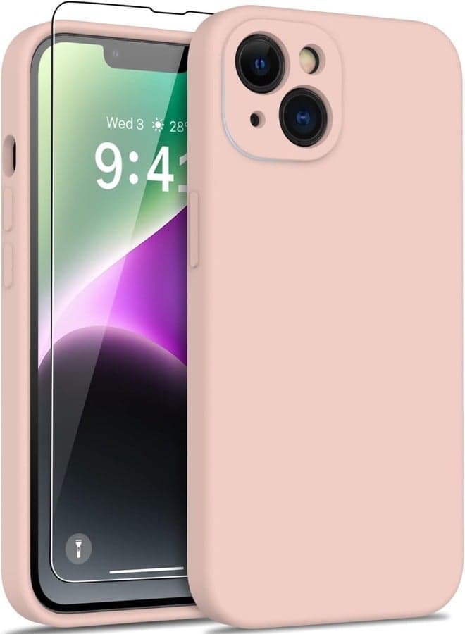 Baby Pink iPhone 14 Plus Case with Screen Protector & Enhanced Camera Cover – Drop Tested, Soft Silicone Gel Rubber, Slim Fit