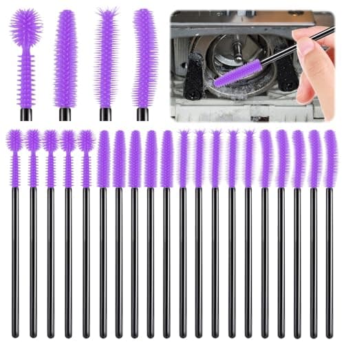 FJW Machine Cleaning Brushes Reusable Silicone Dense Bristles Clean Brush for Sewing Machine Internal and Spool Area The Every Nook and Cranny Sewing Machine Cleaning Tools 20 PCS Purple