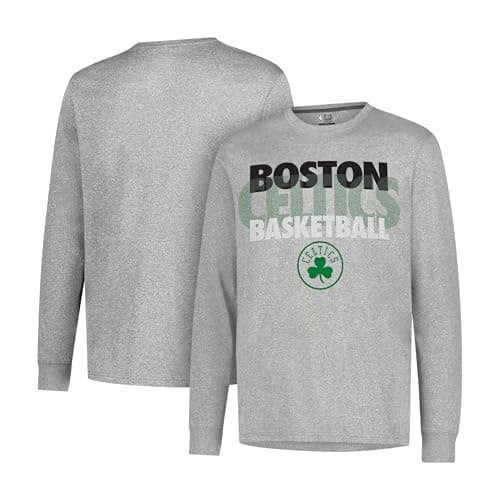 Ultra Game NBA Official Mens Super Soft Supreme Long Sleeve TShirt Unisex Boston Celtics Heather Gray Medium