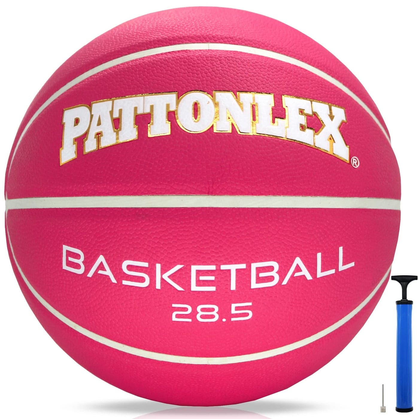 PATTONLEX Indoor/Outdoor Women's Basketball - Size 6 (28.5) Basketball Ball with Pump - Ideal for Girls' Basketball(Pink)
