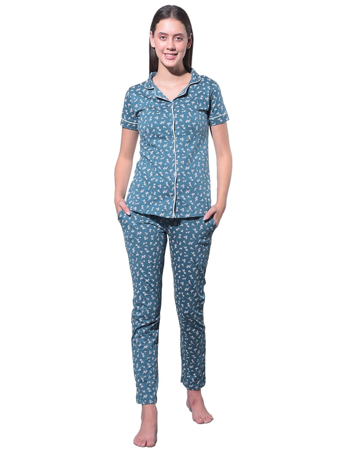 Dollar Missy Women's Combed Cotton Shirt Pyjama Night Suit