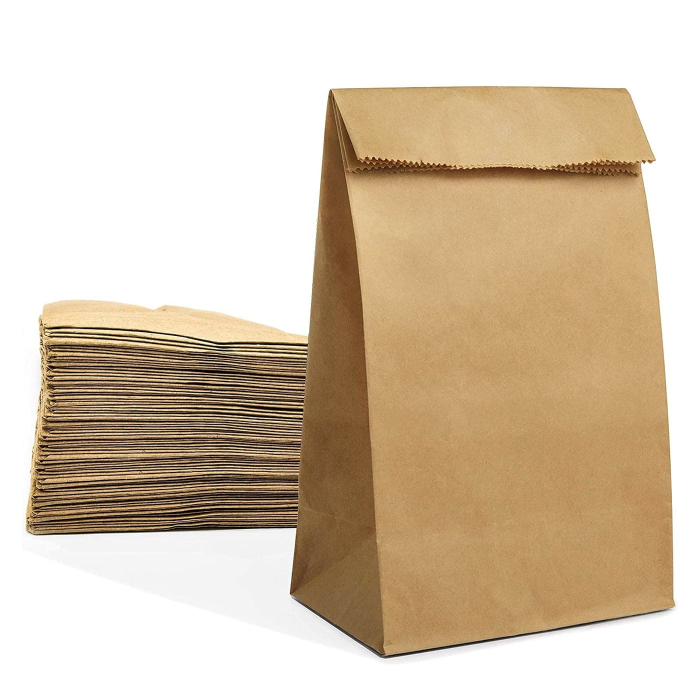 Paper Lunch Bags 50 Count Large Brown Lunch Bags Sacks 8lb Brown Paper Bulk Strong for Small Business
