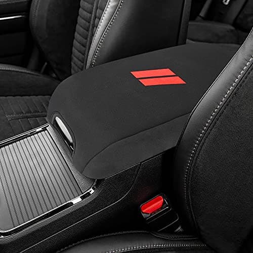 INTGET Center Console Cover for Dodge Charger Accessories 2011-2020 2021 2022 2023 for Chrysler 300 2015-2022 Leather Armrest Cover Console Lid Protector Cushion Pad(Black Cushion, Neoprene)