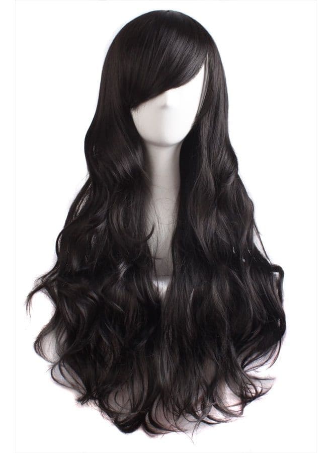 28 Inch/70 cm Charming Women's Long Curly Full Hair Wig (Black)