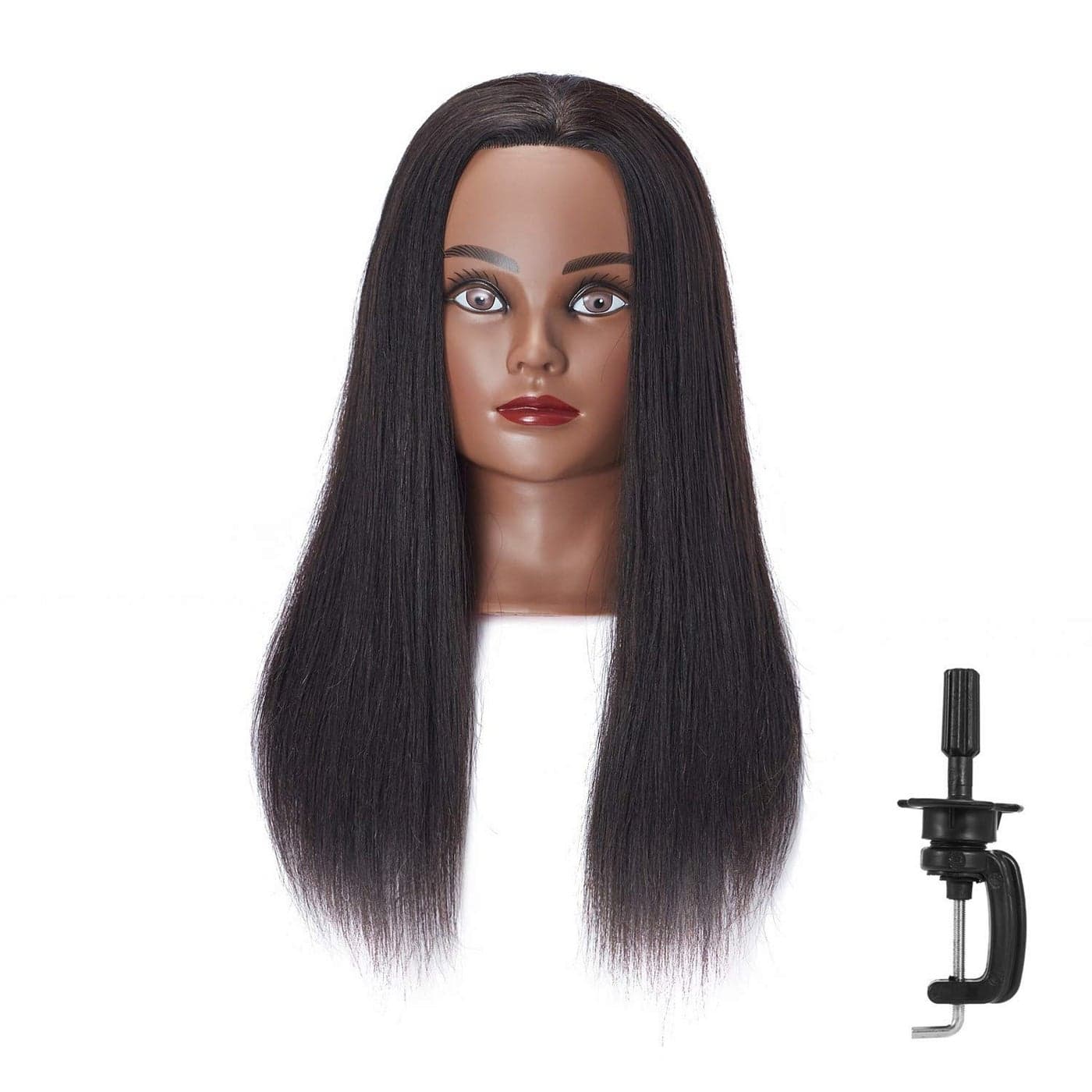 Hairingrid Mannequin Head 2022 100 Human Hair Hairdresser Cosmetology Mannequin Manikin Training Head Hair and Free Clamp Holder R71906B0214H