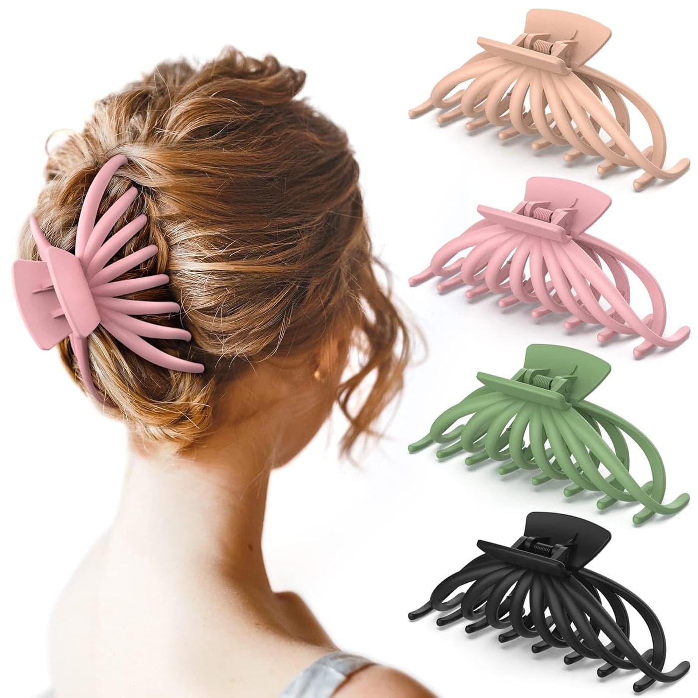 Hair Clips for Women OPAUL Matte Nonslip Large Hair Claw Clips for Thick and Thin Hair 47 Inch Strong Hold Big Hair Clips Fashion Hair Styling Accessories Christmas Gifts for Women Girls